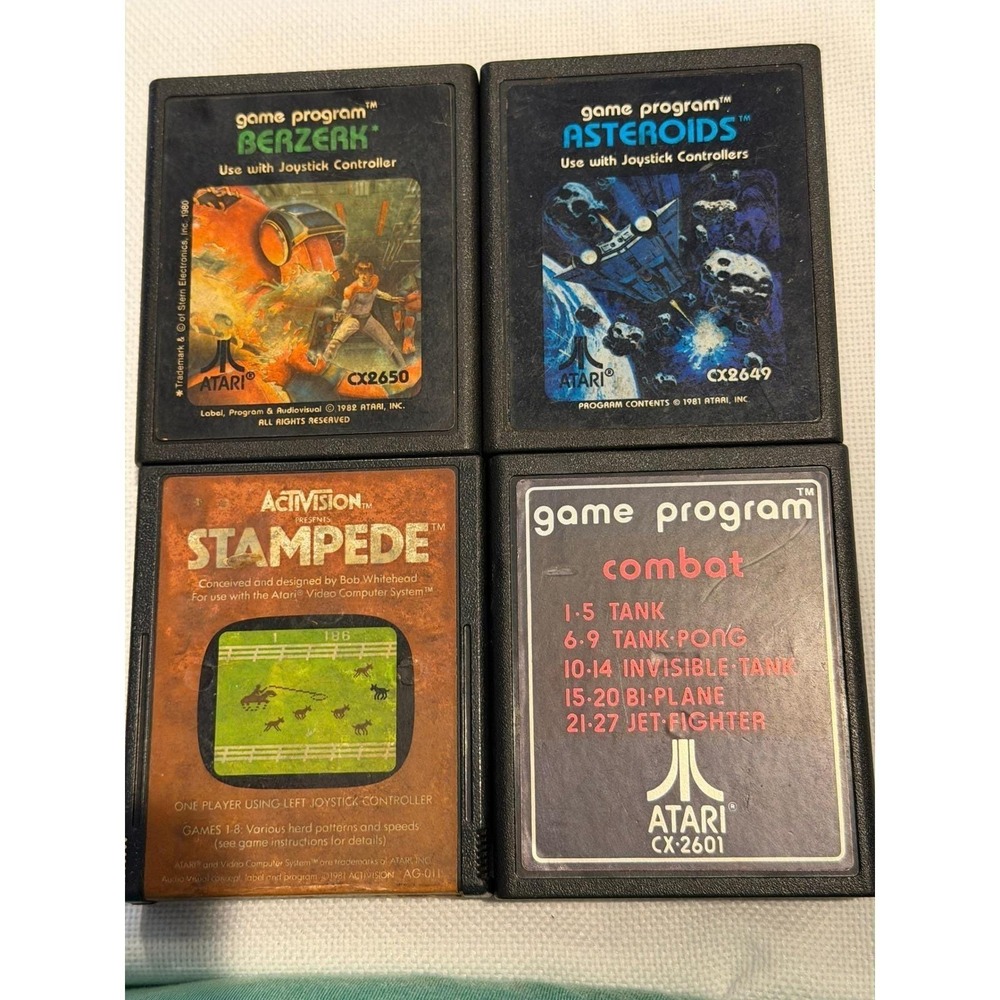Atari 2600 Game Lot Berzerk Asteroids Combat Stampede Activision CX2650 CX2649